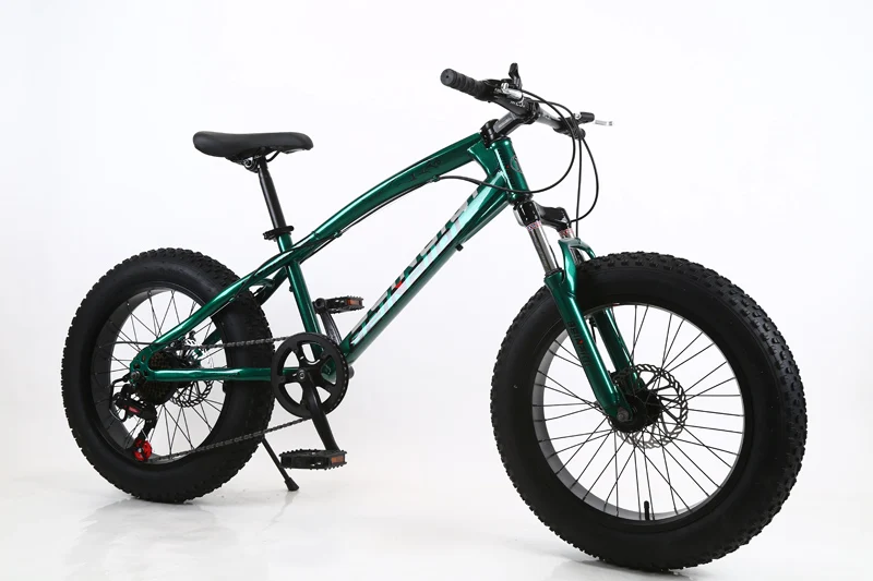 green 20 inch fat bike children kid fat tire mountain bike Beach cruiser bicycle high quality carbon steel disc brake big wheel MTB - Цвет: green
