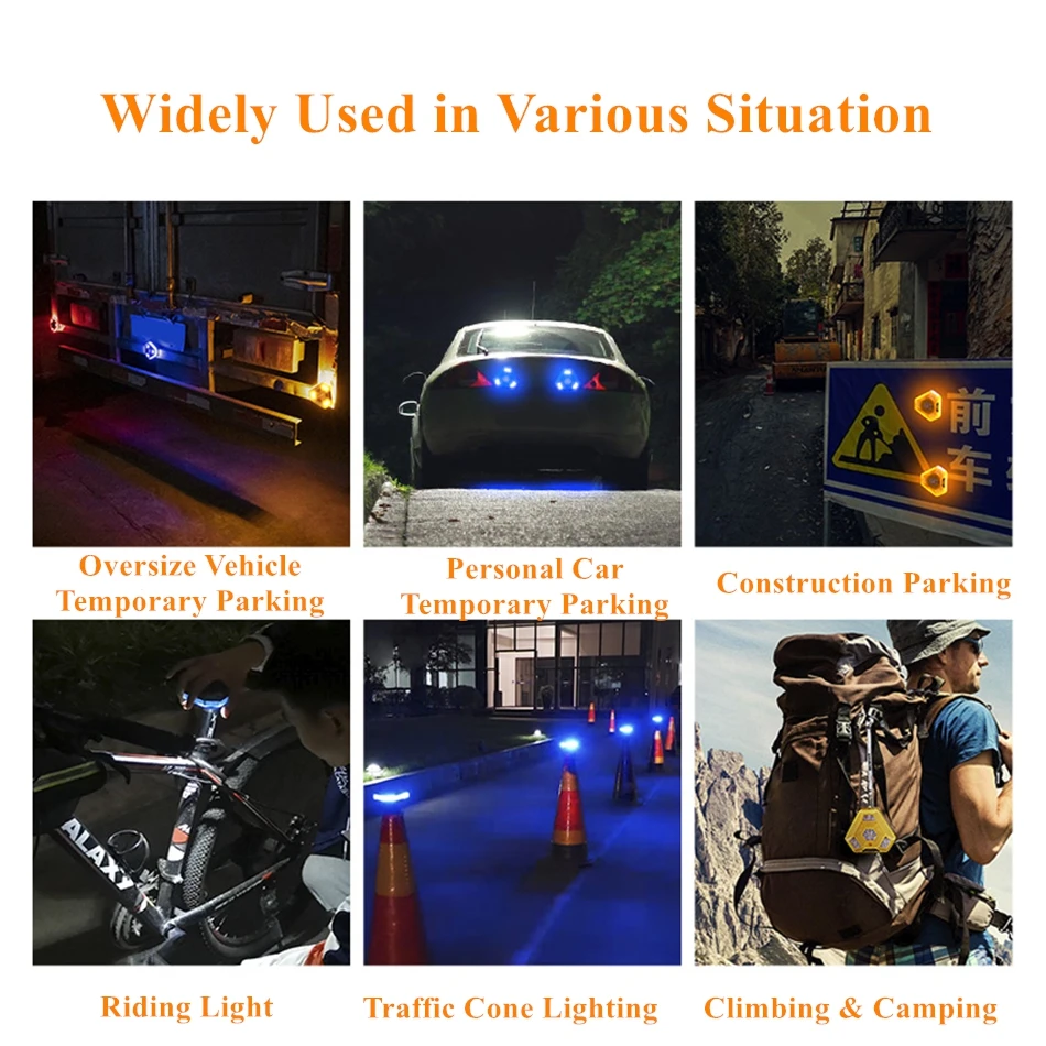 2021 Upgrade Portable Recharge Led Magnetic Warning Flare Light For Car Suv Camping Outdoor Emergency Warning Lamp Strobe Light