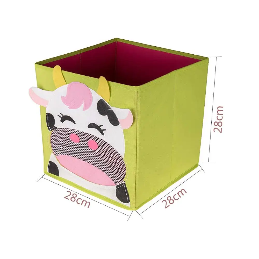 New cartoon Non-woven fabric Folding Embroider Large Storage Box for kid Toys Storage organizer clothes Cosmetics storage bins