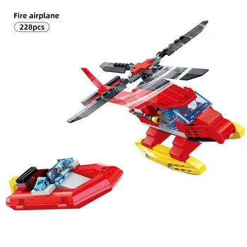 

228pcs Fire station Airplane Building Blocks Compatible Plane city Helicopter firefighter Bricks Educational Children Toys