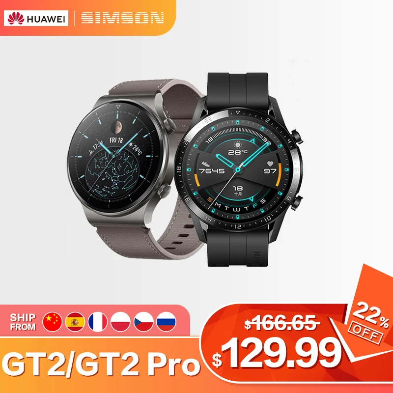 HUAWEI Watch GT 2 Pro/GT2  SmartWatch 14 Days Battery Life GPS Blood Oxygen Wireless Charging Kirin A1 Global Version Original