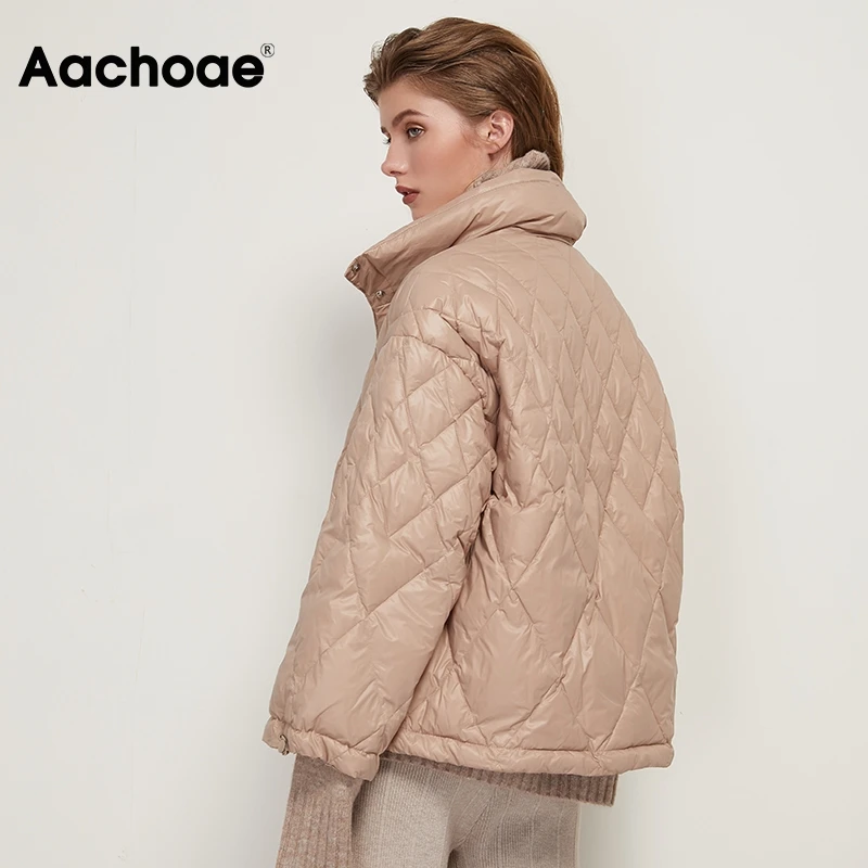Aachoae Women Winter Solid Puffer Jacket With