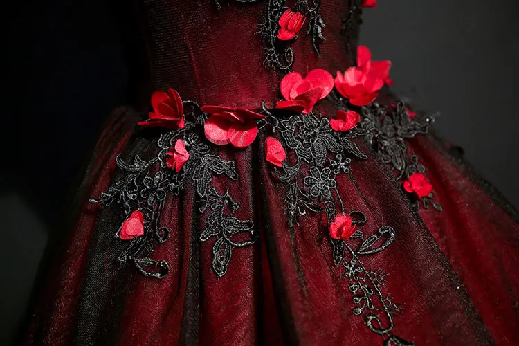 Вышивка красное платье Quinceanera Аппликация Vestido De Festa Тюль платья 15 лет и фуршетов великолепные V образным вырезом Vestidos De 15 Anos