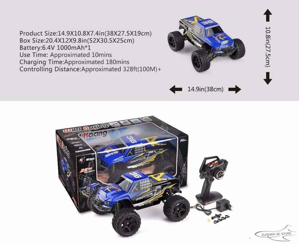 WLtoys A323 2,4 ГГц 2WD 1/12 масштаб высокая скорость Матовый Электрический RTR RC Модель автомобиля игрушки на пульте дистанционного управления машины большие колеса грузовик игрушки