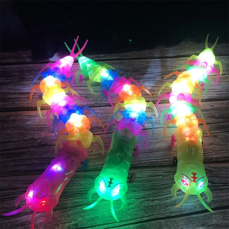 

Glow in the dark Toy Colourful Light Glowing Centipede Crawl Luminous LED Lights Halloween Joke Plastic Outdoor Kids Funny Toy .