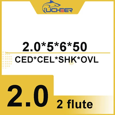 UCHEER Цена со скидкой; CNC инструменты HRC50 2 каннелюра с 4/6 мм сплав с ЧПУ твердосплавные фрезерные пластины Вольфрам Сталь цилиндрическая фреза с твёрдосплавной пластиной - Длина режущей кромки: 6D2d5l50L