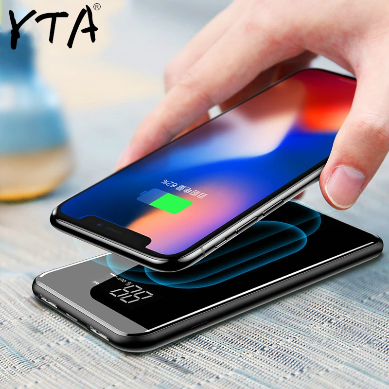 Qi Wireless 30000mah Power Bank Charger For iPhone Samsung External Battery Built-in Powerbank Portable | Мобильные телефоны и