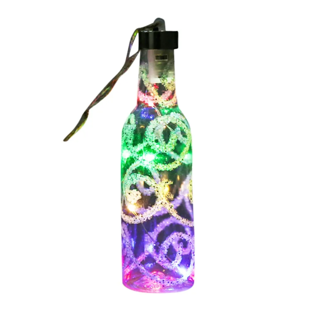 Оливковый Рождественский светодиодный светильник, освещающая бутылочку желаний, светящиеся маленькие, на бутылки с вином, Рождественская елка, украшение, кулон, сделай сам, для декора, Прямая поставка#43 - Цвет: Оливковый