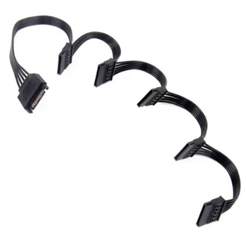 

New Arrival-15 Pin SATA Power Extension Hard Drive Cable 1 Male to 5 Female Power Supply Splitter Adapter Cable For DIY PC Sever