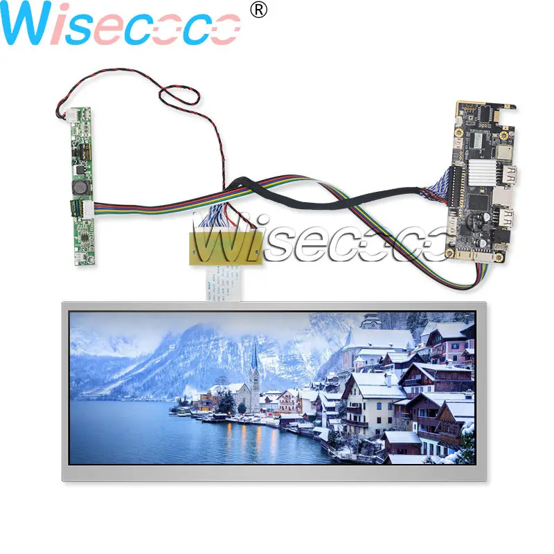 

Wisecoco 12.3 Inch IPS LCD screen bar display 1000nits LVDS 50PIN + USB HOST USB OTG Android controller board for CAR