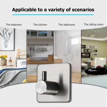 

4pcs Self Adhesive Waterproof Seamless Door Wall Hangers Hook for Kitchen