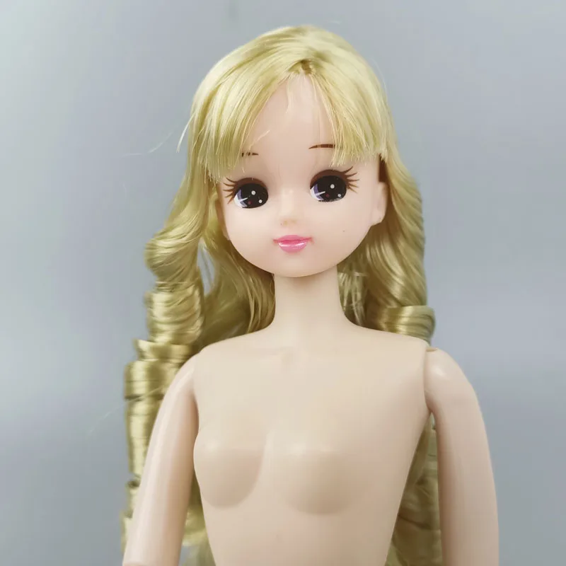 Детская игрушка подарок 1/6 BJD кукла Золотая волнистая кукла с длинными волосами голова и подвижная 12 шарнирная кукла тело для кукла licca 1:6 аксессуары для кукол