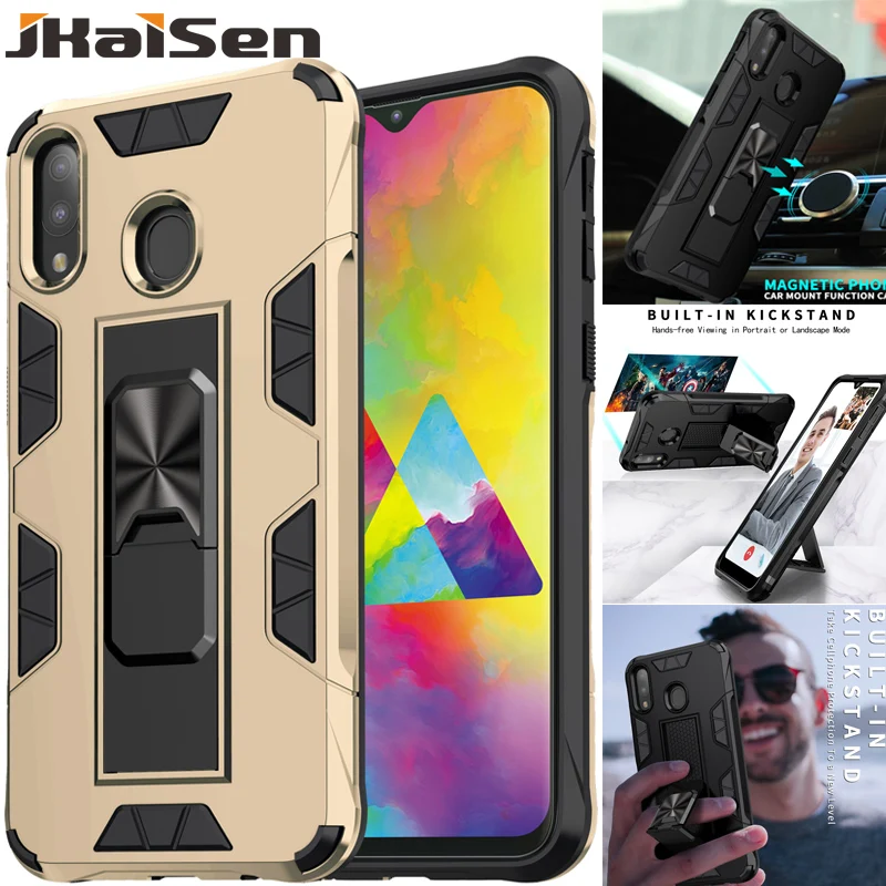 Противоударный армированный чехол для телефона Samsung M10 M20 M60S M80S M31 M30S M21 M01Core подставка с кольцом на палец Galaxy