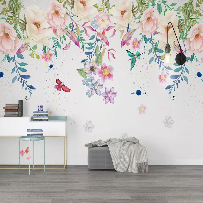 Custom Mural Wallpaper 3D Hand Painted Flowers Wall Painting Living Room  Kids Bedroom Home Decor Wall Papers Papel De Parede 3 D|Wallpapers| -  AliExpress