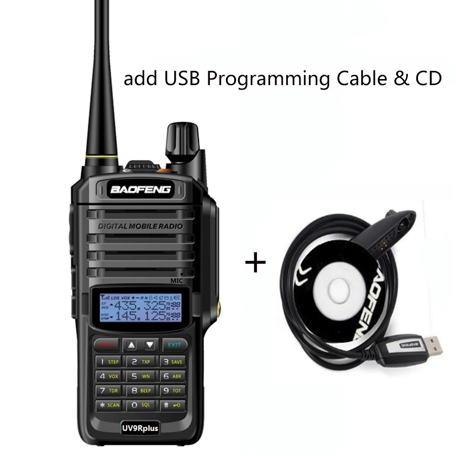 Обновление Baofeng uv-xr UV-9R plus беспроводная водонепроницаемая рация 10 Вт CB ham радиостанция 20 км uhf vhf Двухдиапазонная радиостанция PX - Цвет: add 1 cable