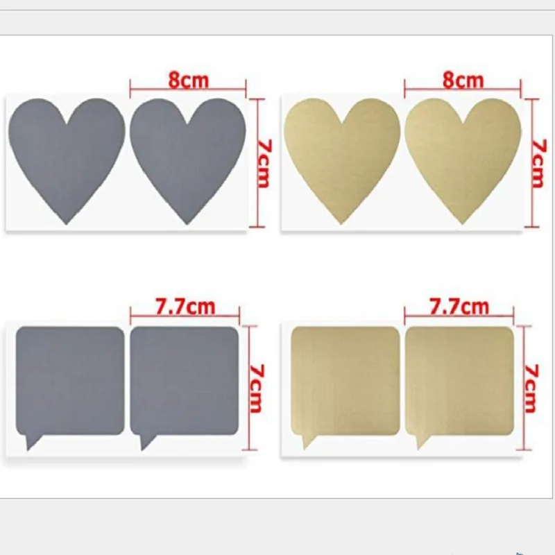 Heart-Shaped Premium Message Labels for Events and Promotions - 50-Pack