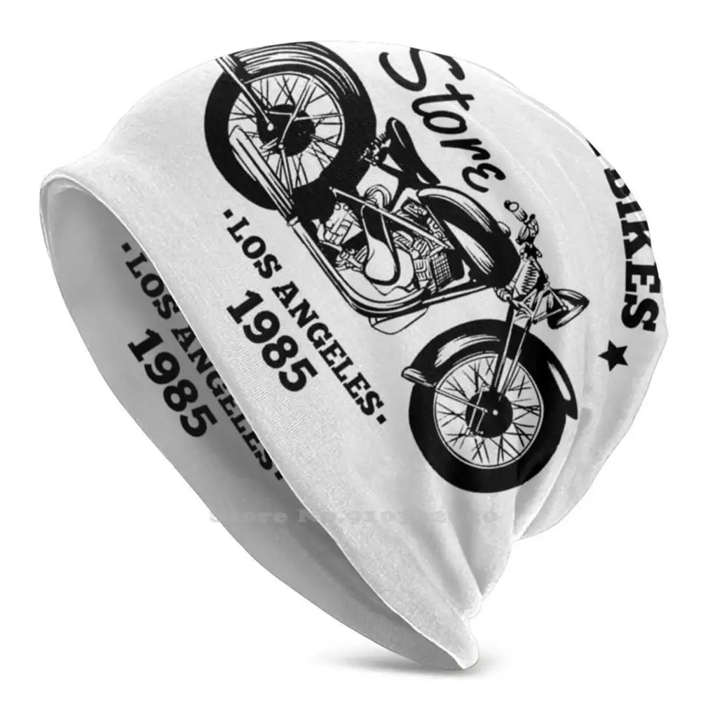 Negozio Di Biciclette Vintage Los Angeles 1985 American Funny 21 Unisex Thin Knitted Beanie 3D Cappelli Fai Da Te Tribal Gear Tribal Gear