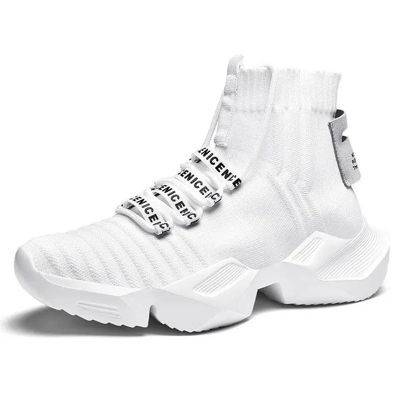 Oversize High Top Platform Sports Shoes Men's Sport Shoes Male Sneakers Socks Mens Running Shoes White Footwear Walking GME-0080