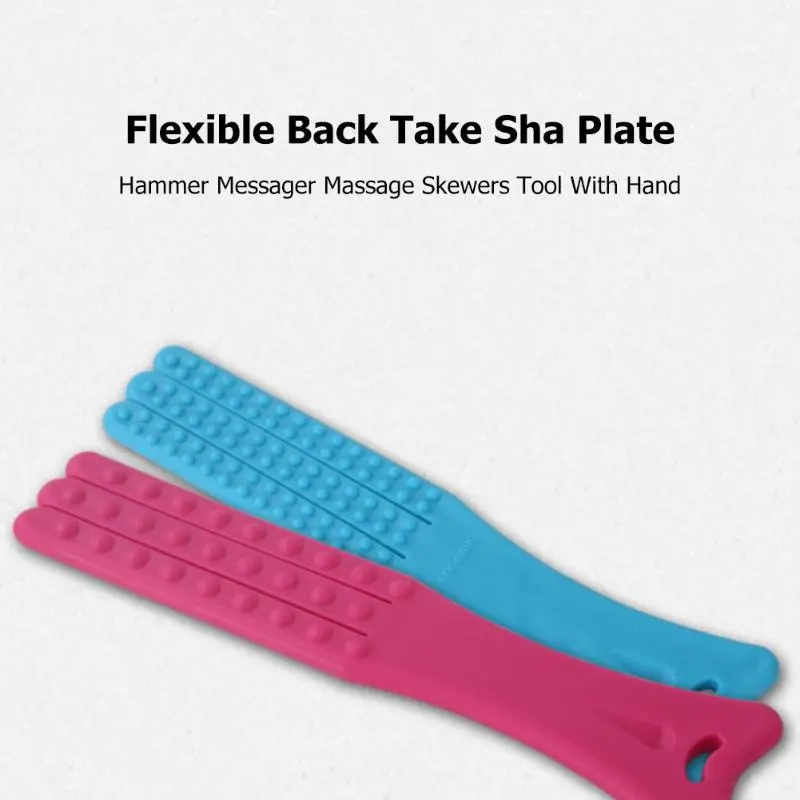 

Silicone Flexible Back Massage Stick Take Sha Plate Hammer Neck Massage Stick Massager Pain Relief Massager for Body Relaxing
