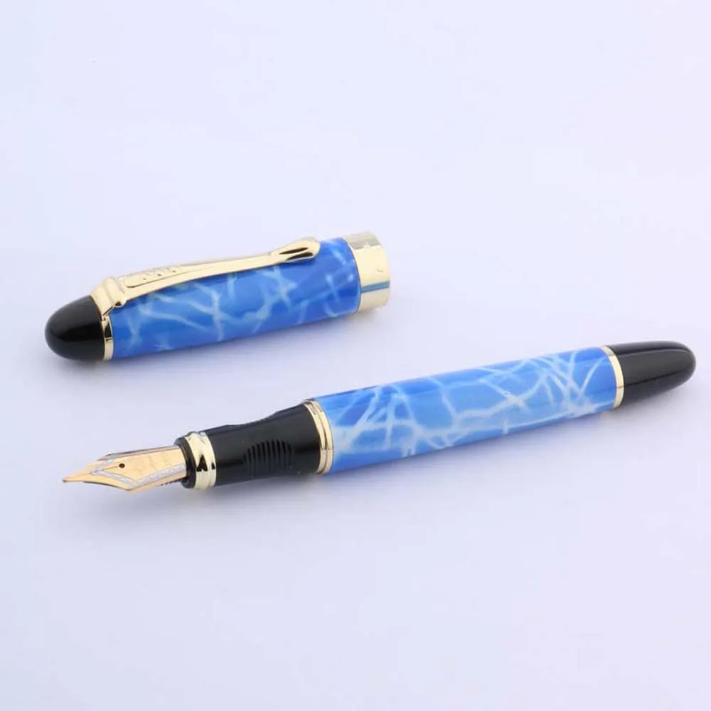 Jinhao X450 Sky Blue Classic Engraved Golden Gift New Fountain Pen