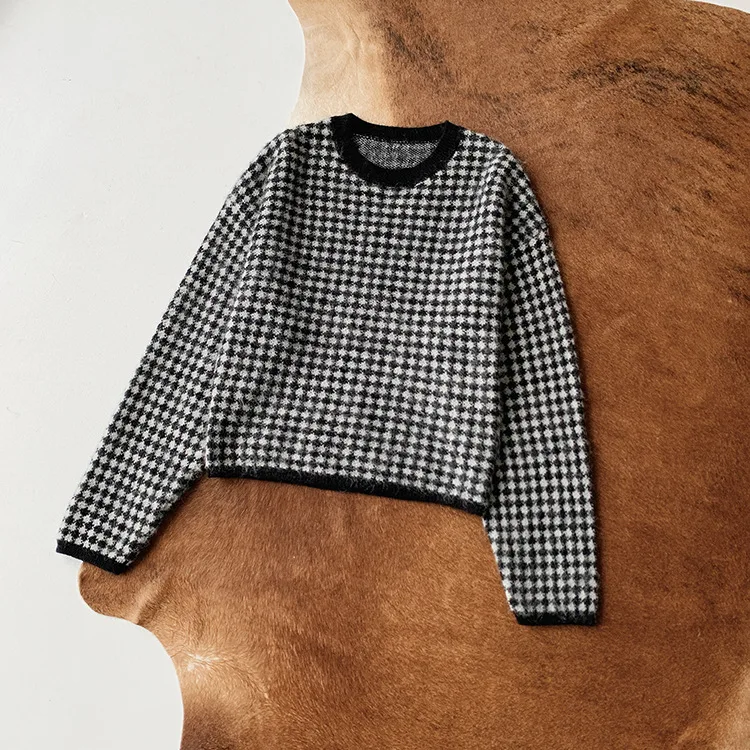 Autumn Winter Women Sweater Female Knit Black and