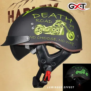 

Motorcycle Helmet For Motorcycle BLACK Motorcycle Open Face Half Helmet Retro Moto Helmet Summer Casco Moto DOT