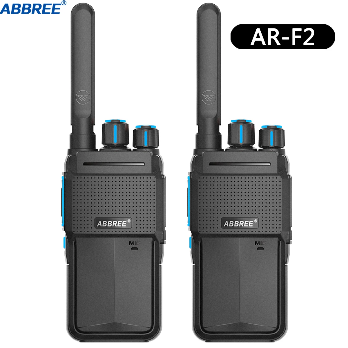 2PCS ABBREE ARF2 Mini Walkie Talkie Portable Radio Station Two Way