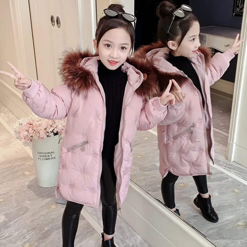 

Children Down Cotton Winter Jacket Thicken Warm Jacket For Girls Kids Clothes Hooded Snowsuit Girls Jackets Outerwear 3-12T