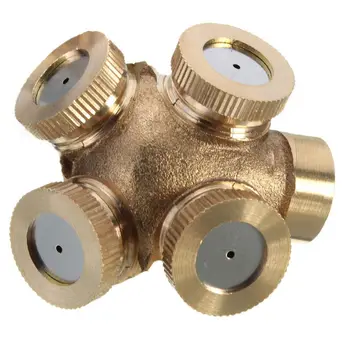 

4 Hole Adjustable Brass Spray Misting Nozzle Garden Sprinkler Irrigation Fitting