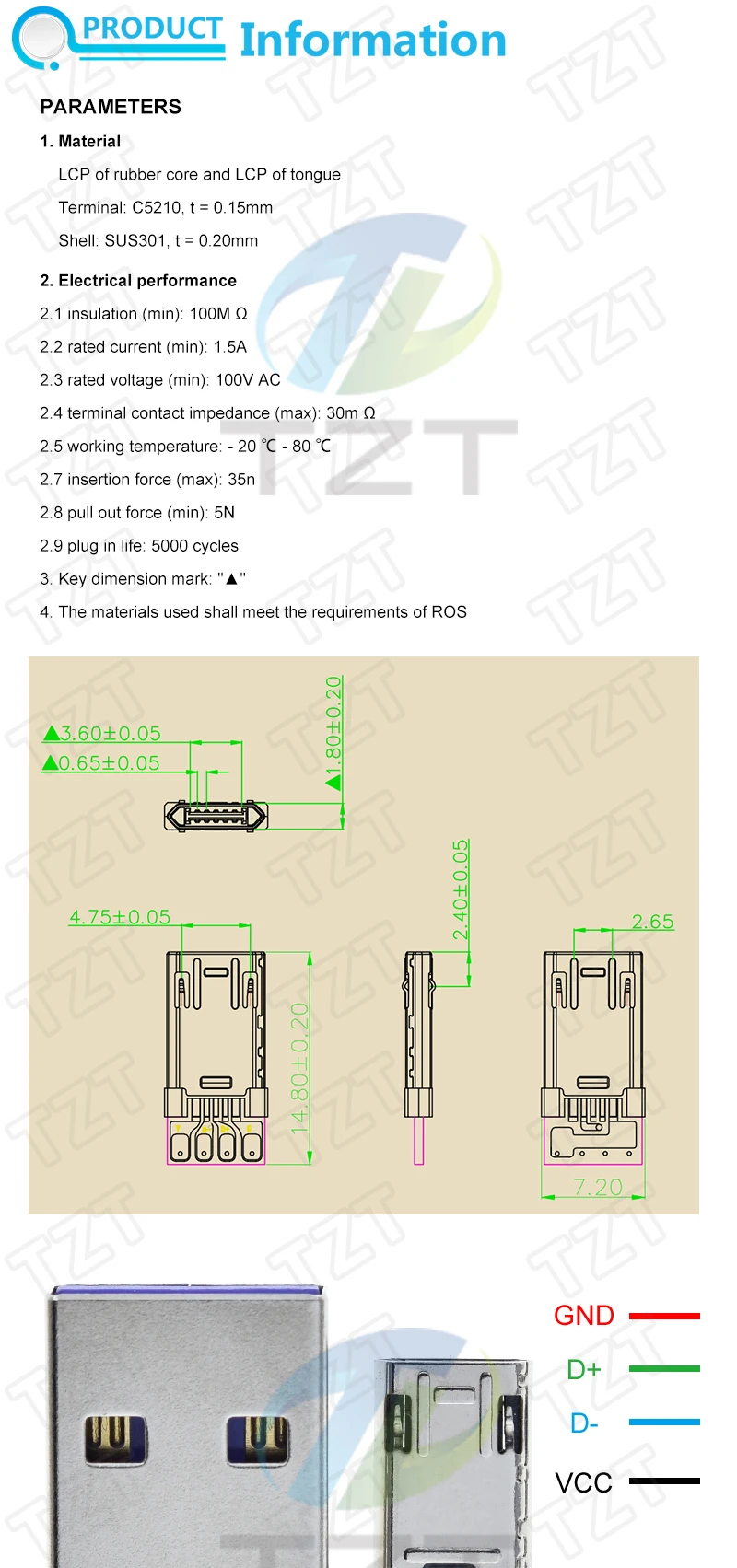 Micro Stecker Mit Solder Platte doppelseitige Micro 5P Stecker USB Stecker + Typ A 3A 4PIN männlichen USB DIY OTG Daten Ladung DIY – Detail 1