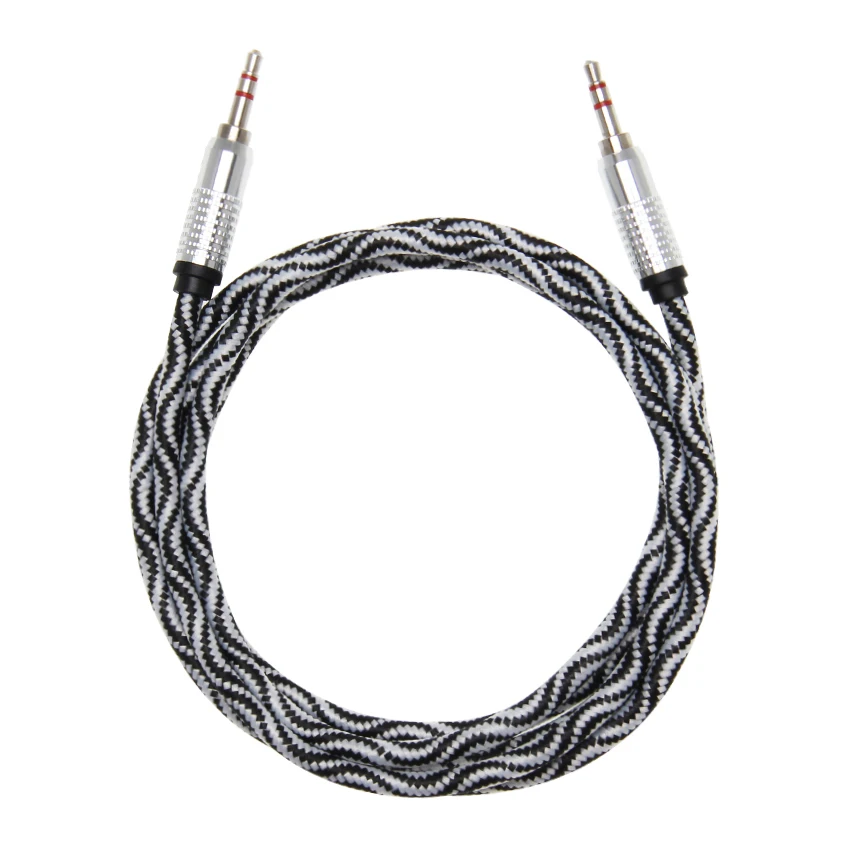 Male Male Python Crocodile Pattern Snake Skin Audio Cable Audio Cable Extension Hi Fi Stereo Headphone 3 5 Jack Cable 50pcs lot