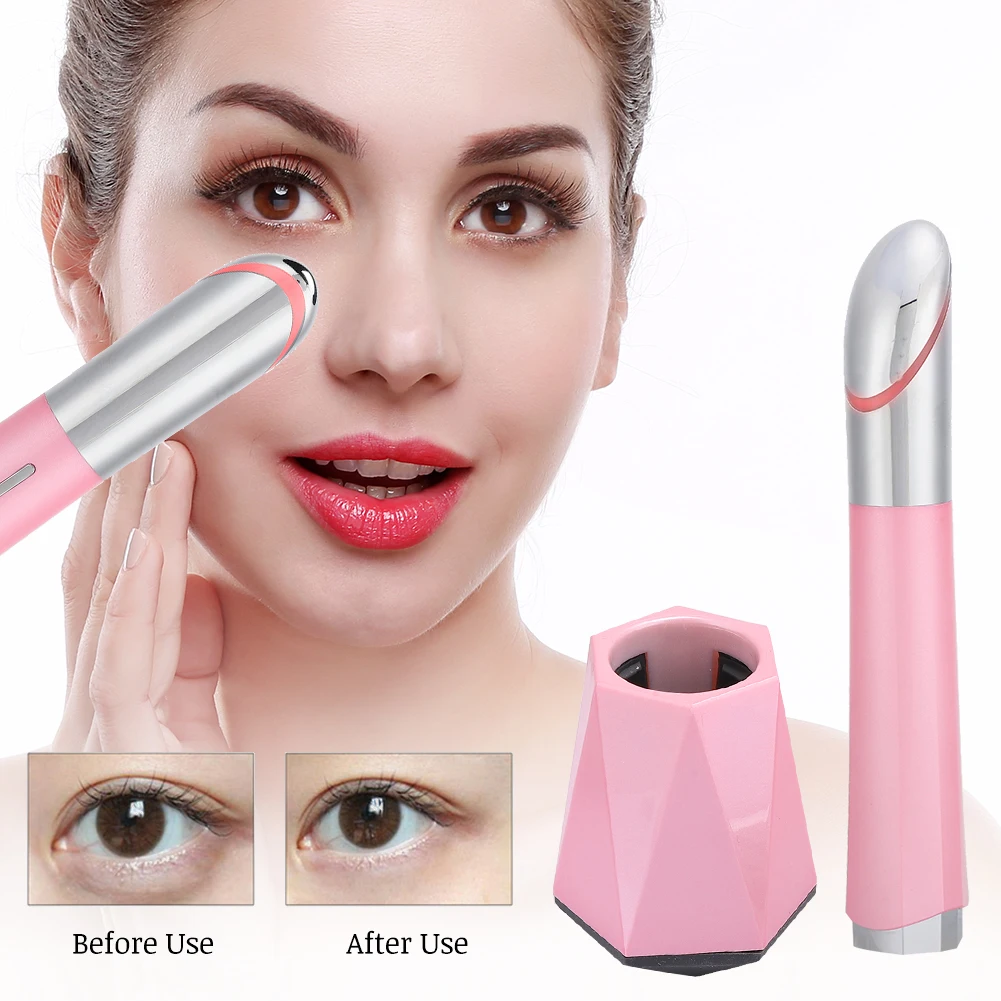 

Red Blue Light Therapy Eye Massager Pen Electric Vibration Wrinkle Dark Circle Removal Pen Hot Compress Eye Cosmetic Machine