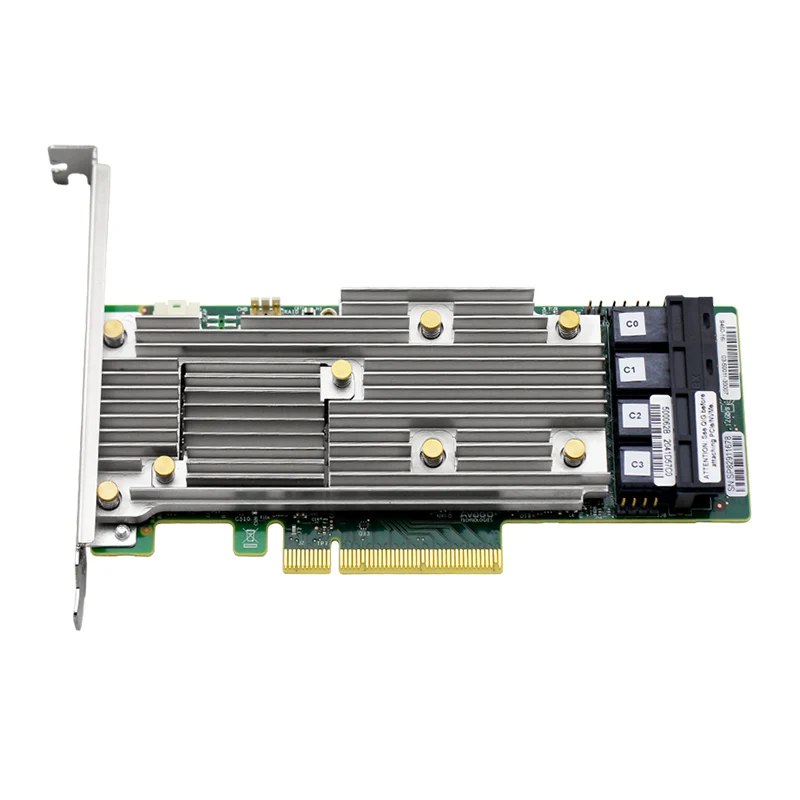 LSI Broadcom MegaRAID 9460-16I трехрежимный SAS/SATA/NVMe 05-50011-00 12 Гбит 16 портов; четыре x4 внутренний SFF8643; PCI-E3.1 X8 4G кэш