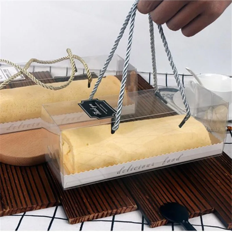 ПЭТ прозрачная коробка для выпечки торта прямоугольная портативная коробка для десерта и печенья прозрачные коробки для торта и упаковки вечерние принадлежности