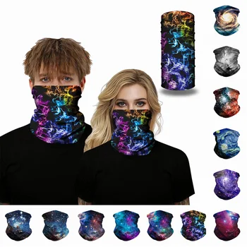 

Washable Cycling Face Mask Polyester Sheer Scarf Starry Neck Gaiter Protection Bandana Stretchy Reusable Unisex Mask Muffler