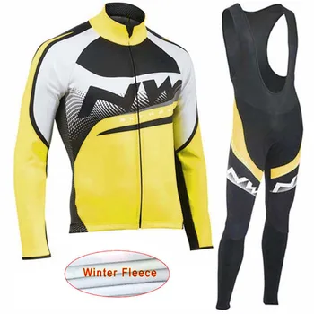 

NW winter long sleeve Thermal Fleece Cycling Jersey Set Racing Bicycle Mountain Cycling Clothing Set Ropa Ciclismo Uniformes C26