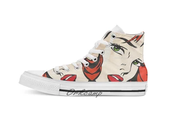 

Redhead Lichtenstein Custom Casual High Top lace-up Canvas shoes sneakers Drop shipping