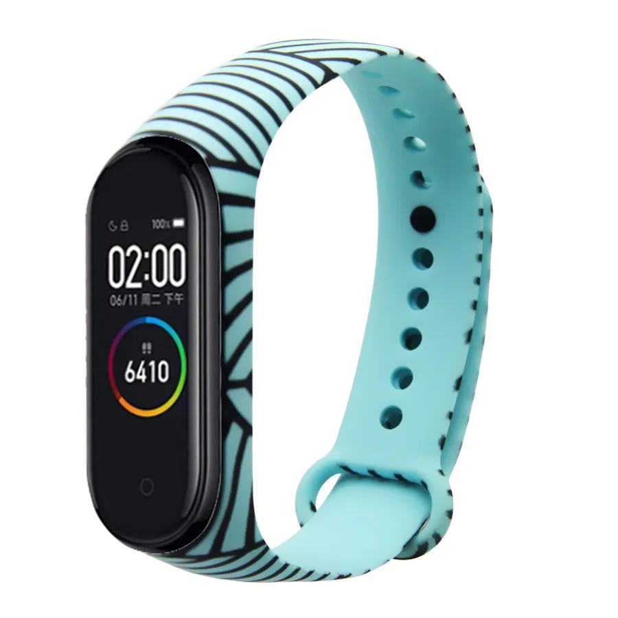 Браслет mi band 4 3 Силиконовый ремешок для печати фотографий браслет mi band 3 4 ремешок correa модный спортивный ремешок для xiaomi mi 4 3