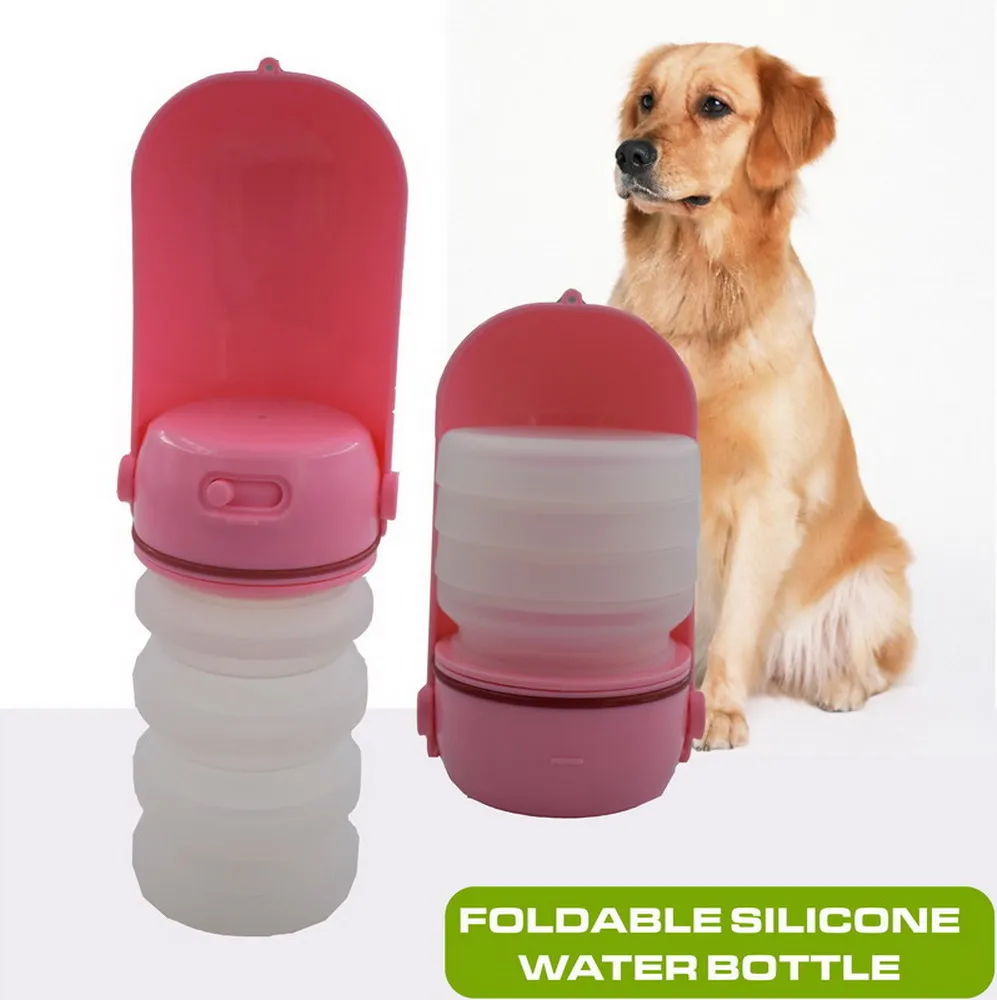 

Pet Dog Water Bottle foldable silicone Pet Product Travel Puppy Drinking Bowl Outdoor Pet Water Dispenser Dog Feeder