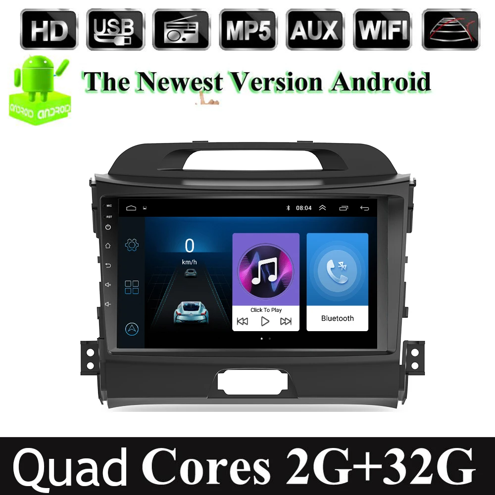 Автомобильный мультимедийный плеер экран 9 дюймов Android 1 разъем 2 din dvd для