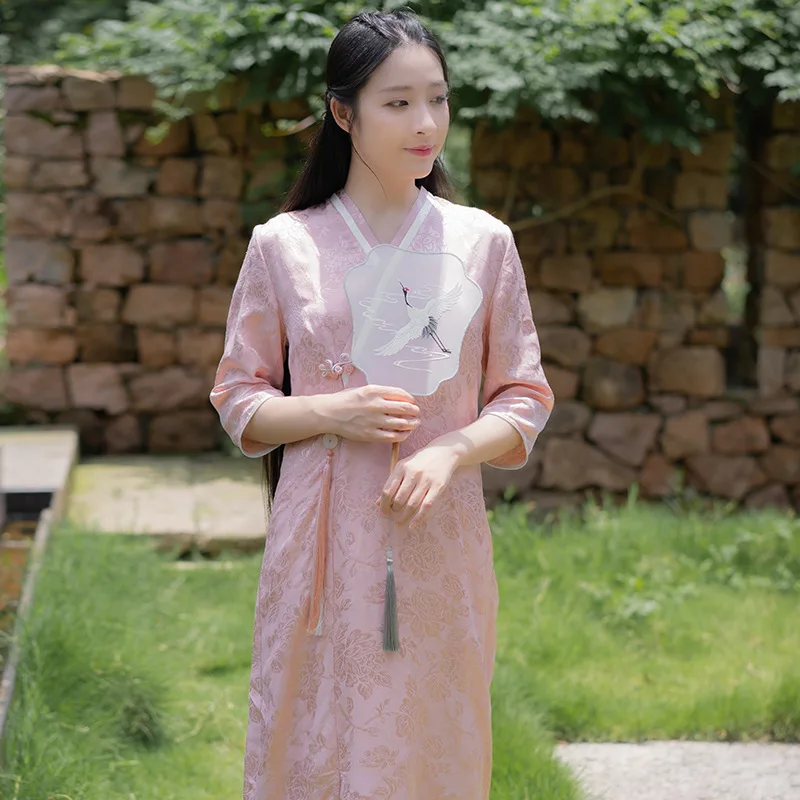 Современное китайское традиционное платье hanfu улучшенное Ципао литературное