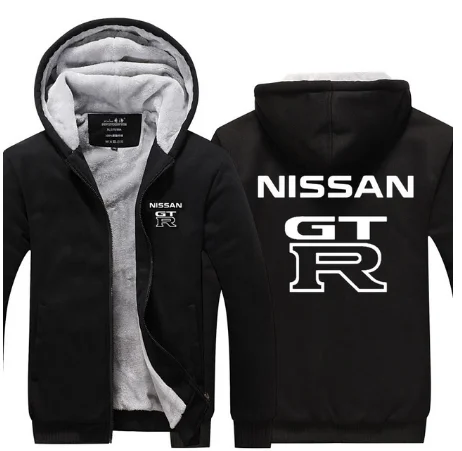 Новые модные повседневные толстовки с капюшоном для Nissan GTR, пальто на молнии, Мужская Осенняя Толстая свободная толстовка, мужское утепленное пальто-01 f - Цвет: 3