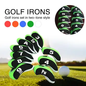 

Durable 10PCS Nylon Sign Case Golf Head Cover Iron Putter Headcover Gift Storage Putter Cover Club Travel Protect