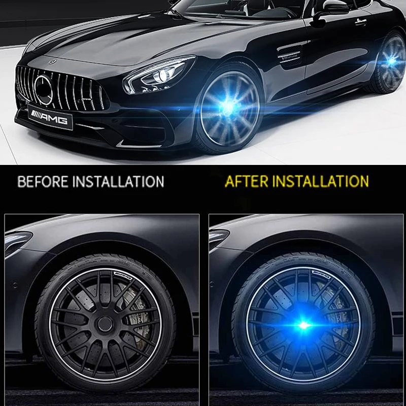 

4pcs hub cap wheel led Light Floating Wheel Caps Cover Cap Lighting for Bmw honda skoda golf nissan chevrolet audi toyota focus