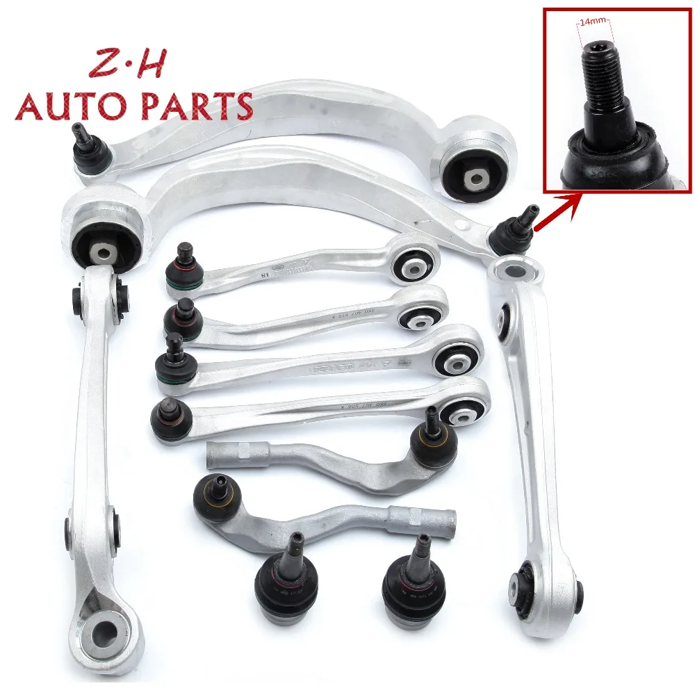 

New M14 12Pcs Aluminium Control Arm Arms Ball Joint Suspension Kit For Audi A4 B8 S4 A5 Q5 RS4 RS5 8K0 407 509 A 8K0 407 693 S