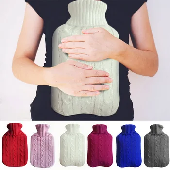 

2000ml Warm Protective Heat Hot Water Bottle Cover Safe Winter Removable Knitted Cold-proof Washable Christmas Gifts for Girls