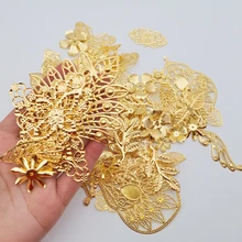 

20 Gram Mix Style Filigree Flower Slice Metal Crafts Charms Wraps Connectors Embellishments DIY Handicraft Scrapbooking Jewelry