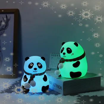 

Night Light Creative Silicone Panda Night Light Touch Sensor USB Rechargeable Colorful Atmosphere Light Bedroom Lamp Kids Gift
