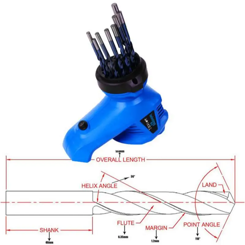 95W Drill Sharpener Lion Head Shape Electric Drill Bit Sharpener For Grinding Drill Size 3~12mm EU Plug 95W Drill Sharpener Lion Head Shape Electric Drill Bit Sharpener For Grinding Drill Size 3~12mm EU Plug