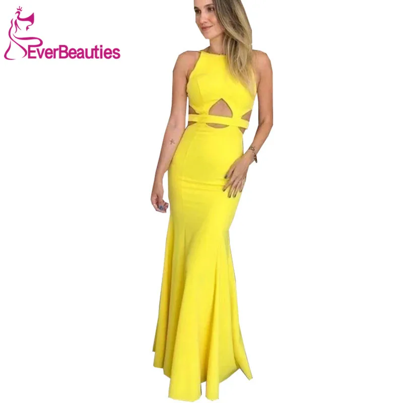 

платья знаменитостей Mermaid Evening Dress Long 2020 Yellow Vestidos De Fiesta вечерние платья abiti da cerimonia Robe De Soiree